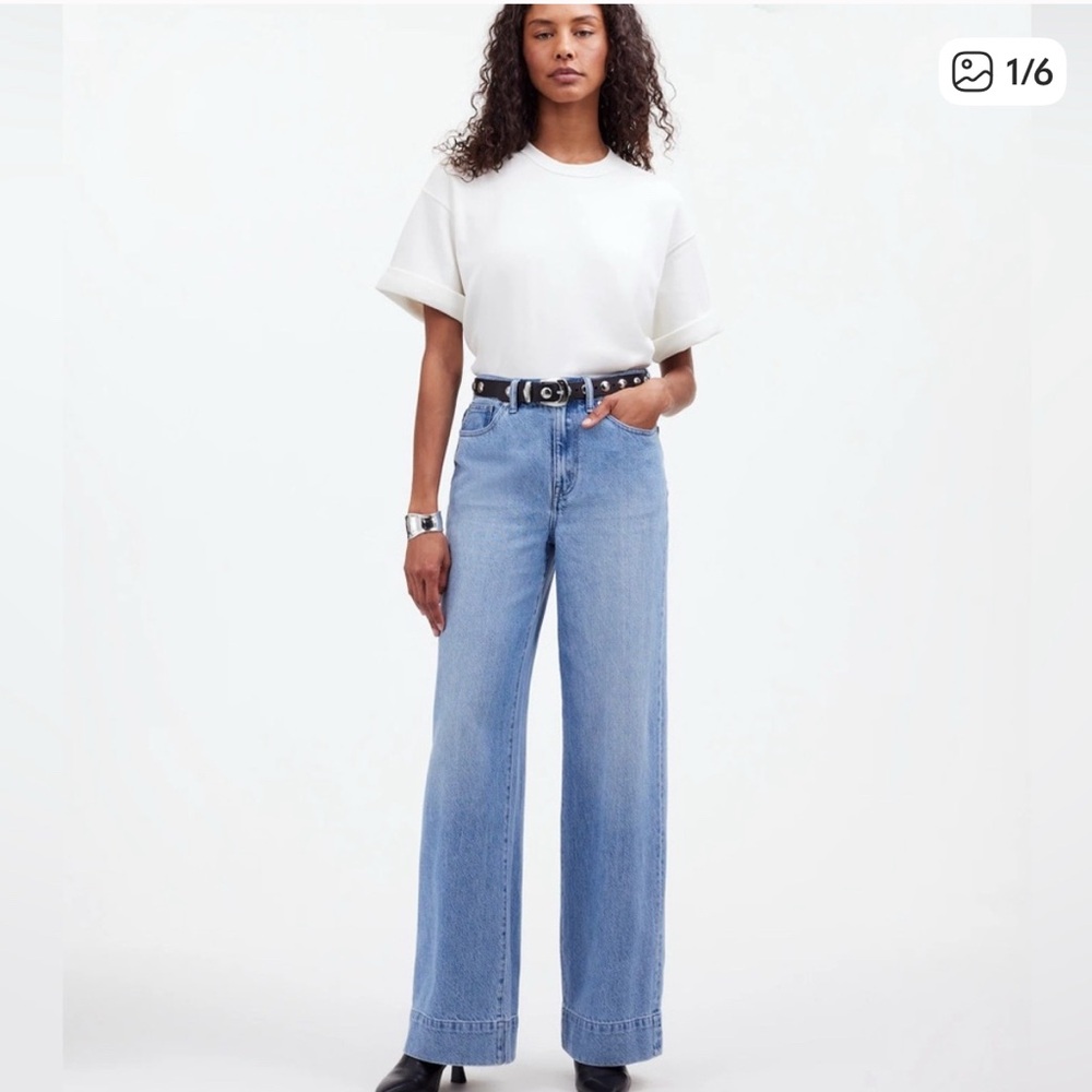 Madewell Sky Blue Wide-Leg Jeans